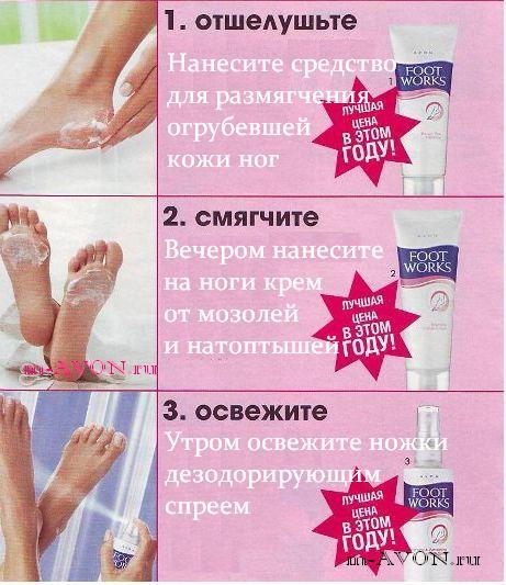 Косметика Avon, Эйвон. Уход за кожей ног в картинках